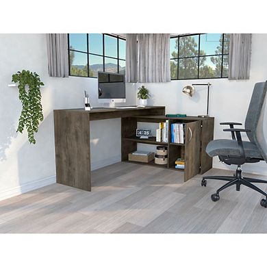 Axis Modern L-shaped Computer Desk With Open & Closed Storage