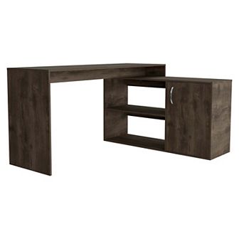 Axis Modern L-shaped Computer Desk With Open & Closed Storage