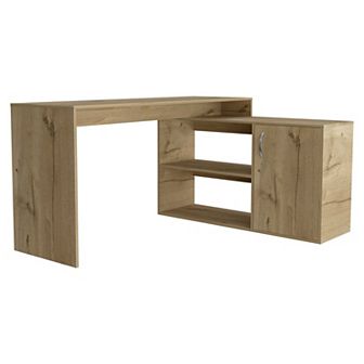 Axis Modern L-shaped Computer Desk With Open & Closed Storage