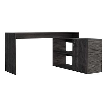Axis Modern L-shaped Computer Desk With Open & Closed Storage