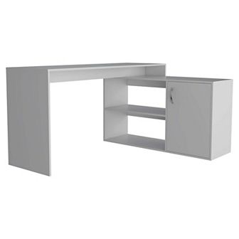Axis Modern L-shaped Computer Desk With Open & Closed Storage