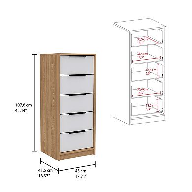 Kaia 5 Drawer Dresser, Vertical Dresser