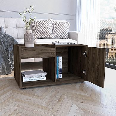 Lyon Coffee Table, Single Door Cabinet, One Open Shelf