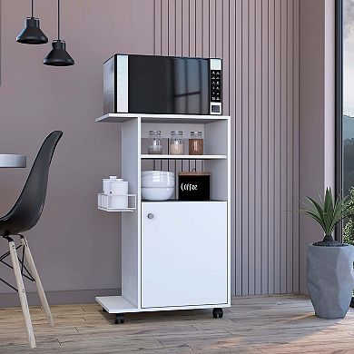 Clip Kitchen Cart, Single Door Cabinet, Four Casters