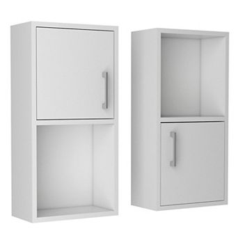 Oba 2 pc Wall-mounted Bathroom Medicine Cabinet With Open And Closed Storage