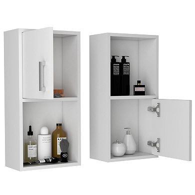 Oba 2-pc Wall-mounted Bathroom Medicine Cabinet With Open And Closed Storage