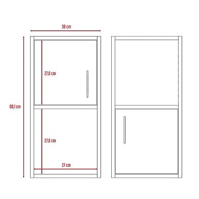 Oba 2-pc Wall-mounted Bathroom Medicine Cabinet With Open And Closed Storage