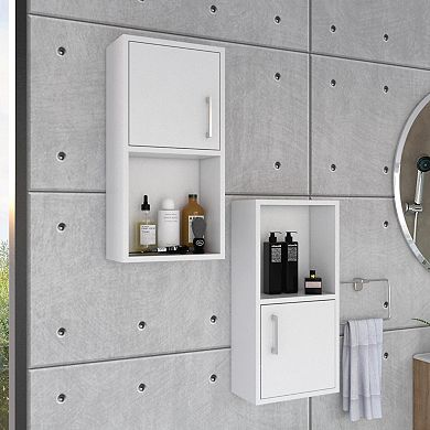 Oba 2-pc Wall-mounted Bathroom Medicine Cabinet With Open And Closed Storage
