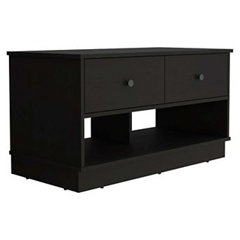 Hamilton Storage Bench, Two Open Shelves, Two Drawers