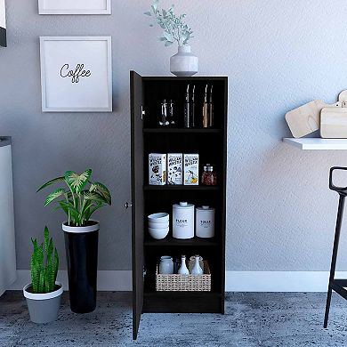 Belleria Single Door Pantry With Four Interior Shelves