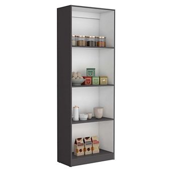 Home Bookcase With 4-shelf Modern Display Unit For Books And Decor
