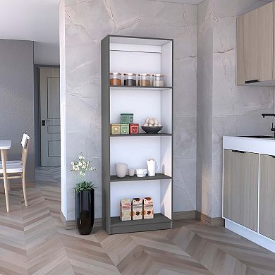 Home Bookcase With 4-shelf Modern Display Unit For Books And Decor