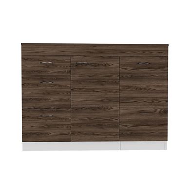 Grecia Kitchen Base Cabinet,three Drawers, Two Internal Shelves