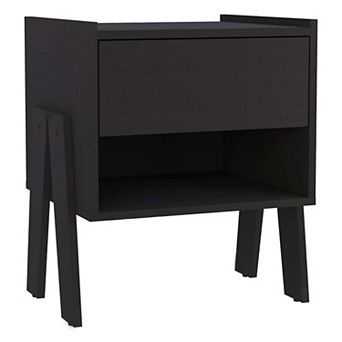 Joy Nightstand, Four Legs, One Open Shelf, One Drawer