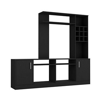 Kava Entertainment Center, Six External Shelves, Double Door Cabinet, Storage Spaces For Tv´s Up 78"