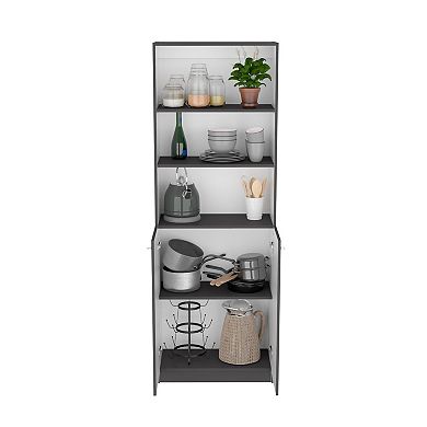 Home 2-door Bookcase, Modern Storage Unit With Dual Doors And Multi-tier Shelves