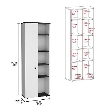 Hoyt Kitchen Pantry Storage Cabinet With And Five Interior And Exterior Shelves