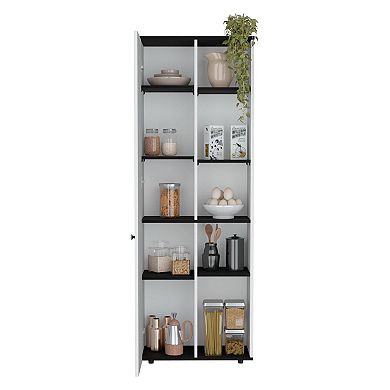 Hoyt Kitchen Pantry Storage Cabinet With And Five Interior And Exterior Shelves