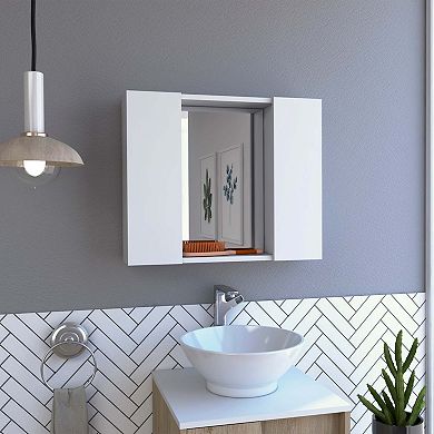 Artemisa Medicine Cabinet, Double Door, Mirror, One External Shelf