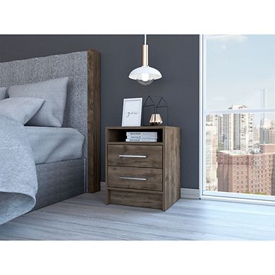 Eter Nightstand, Superior Top, Two Drawers