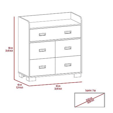 Alyn Dresser, Four Legs, Four Drawers, One Double Drawer, Superior Top