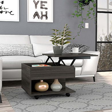 Luanda Lift Top Coffee Table, Casters, One Shelf