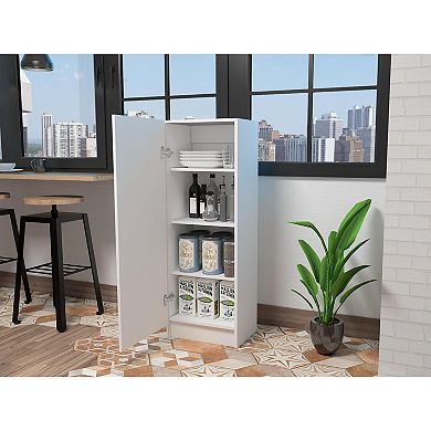 Belleria Single Door Pantry With Four Interior Shelves