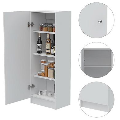 Belleria Single Door Pantry With Four Interior Shelves