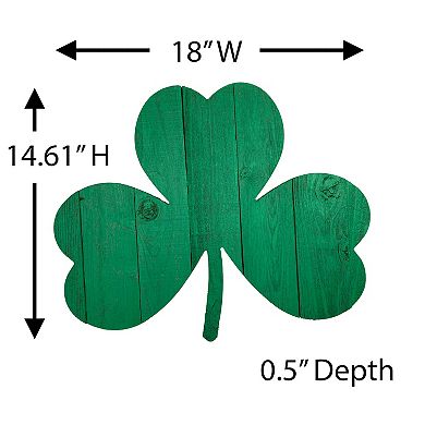 Rustic Farmhouse 18 Inch Wide Reclaimed Wood St. Patrick's Shamrock