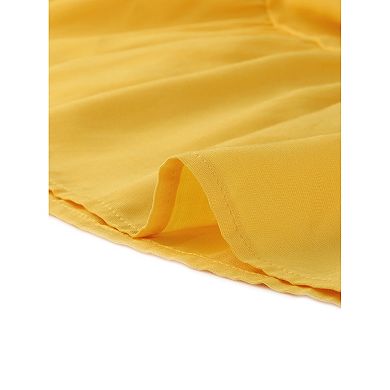 Smocked Dress For Women's Summer Casual Bow Tie Back Ruffle A-line Dress