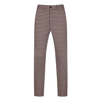 Houndstooth Dress Pants for Men's Classic Straight Leg Business Plaid Trousers