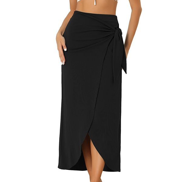 Afibi Women's Plus Size Maxi Skirt — Vintage High Waist Flared Long Skirt With Pockets, Elastic Back, White, X-Large