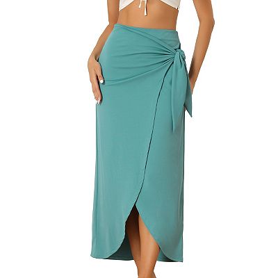 【BAON】Hoch Summer Stripe Wrap Skirt Pants Linen Pants, Skirt Pants, Gray Linen Pants, Wide Leg Pants