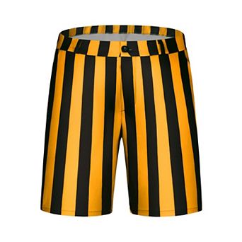Striped Shorts For Men's Regular Fit Casual Summer Dress Chino Shorts