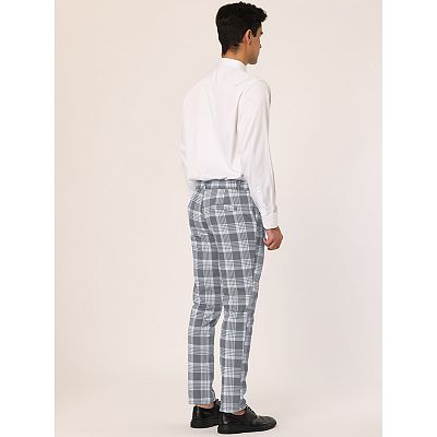 Casual Pants Grey Plaid Dress Pants Mens Men's Plaid Dress Pants