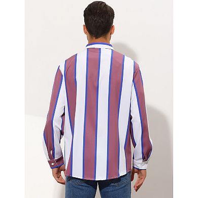 Striped Shirt For Men's Long Sleeve Casual Printed Shirts