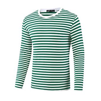 Men's Striped T-Shirt for Men's Casual Crew Neck Long Sleeves Basic Tee Tops