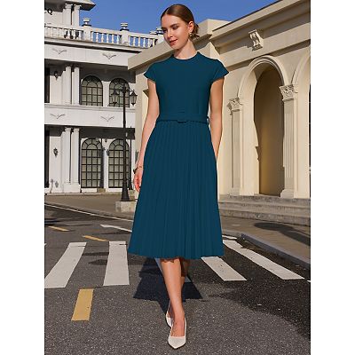 knee length dresses for ladies Merlot Pleated Dress main image 1