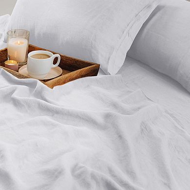 Tribeca Living European Flax Linen Extra Deep Pocket Sheet Set with Pillowcases