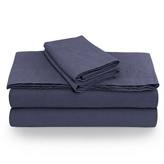 Tribeca Living European Flax Linen Extra Deep Pocket Sheet Set with Pillowcases