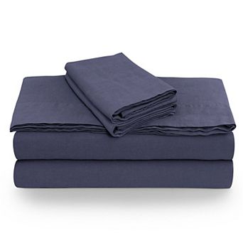 Tribeca Living European Flax Linen Extra Deep Pocket Sheet Set with Pillowcases