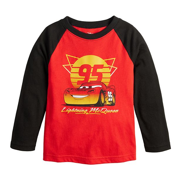 Disney Pixar s Cars Toddler Boy Lightning McQueen Long Raglan Sleeve Graphic Tee