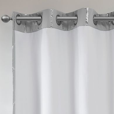Intelligent Design Khloe 2-Pack Total Blackout Metallic Print Grommet Top Curtain Panels