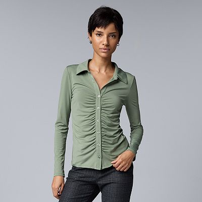 Women s Simply Vera Vera Wang Ruched Front Shirt