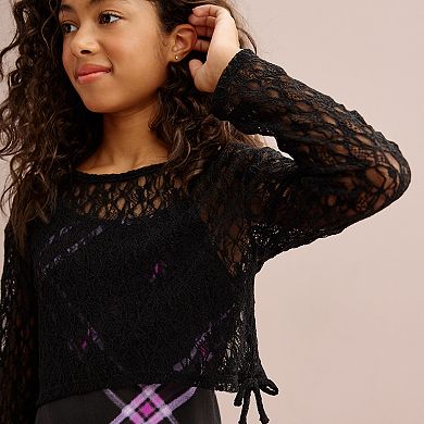 Girls 7-16 Self Esteem Two-Piece Lace Top & Dress Set