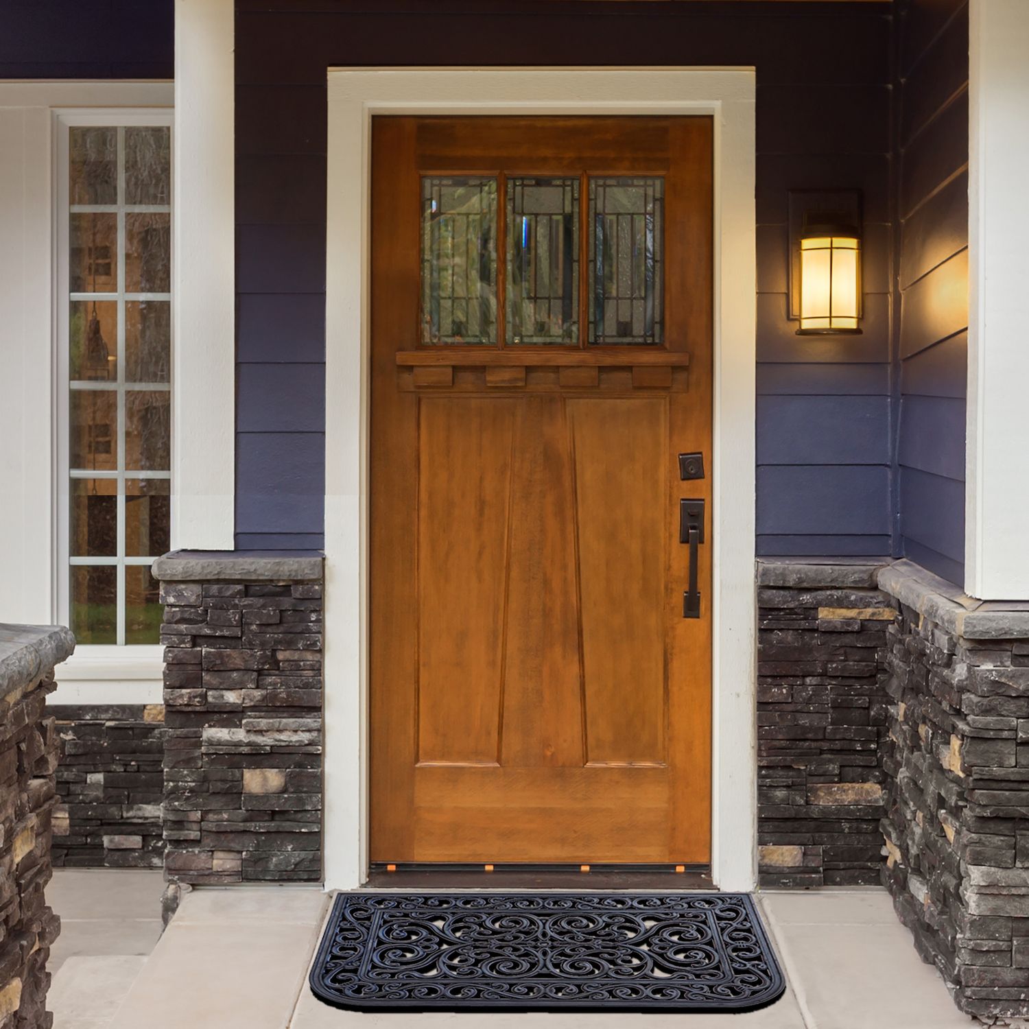 Achim Faux Wrought Iron Rubber Doormat