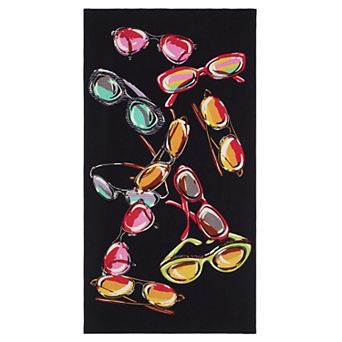 Nicole Miller Colorful Sunglasses Print Beach Towel