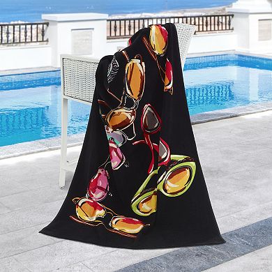 Nicole Miller Colorful Sunglasses Print Beach Towel