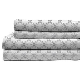 Patina Vie Maison Percale Vintage Printed Bed Sheet Set with Pillowcases