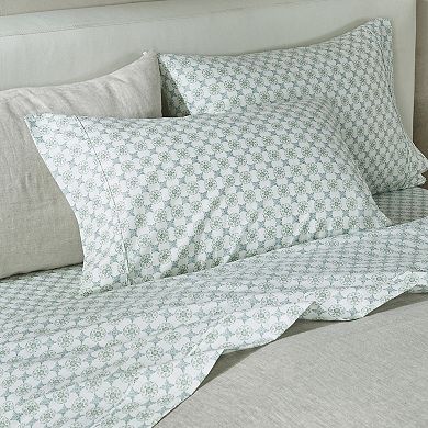 Patina Vie Maison Percale Vintage Printed Bed Sheet Set with Pillowcases